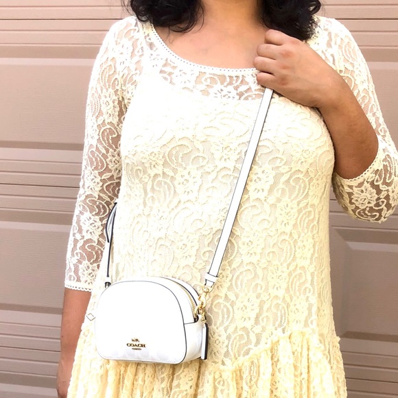 SOLD Coach Mini Serena Crossbody Snow white purse - Picture 2 of 9